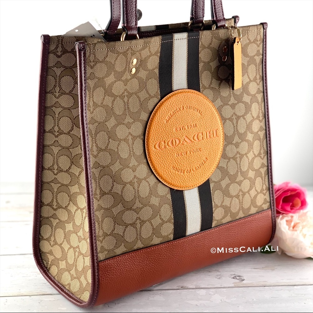 NWT COACH Dempsey Tote Bag In Signature Jacquard With Stripe And Coach Patch - Picture 3 of 16